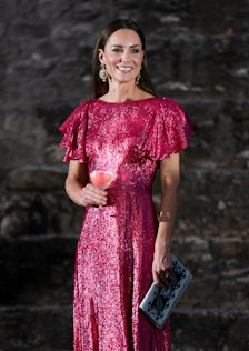 Kate Middleton in a pink sequin dress