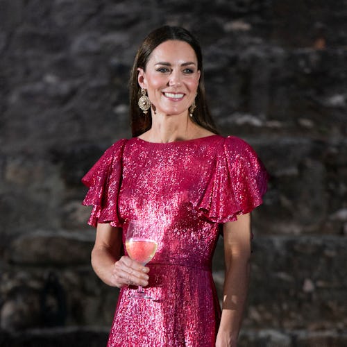 Kate Middleton in a pink sequin dress