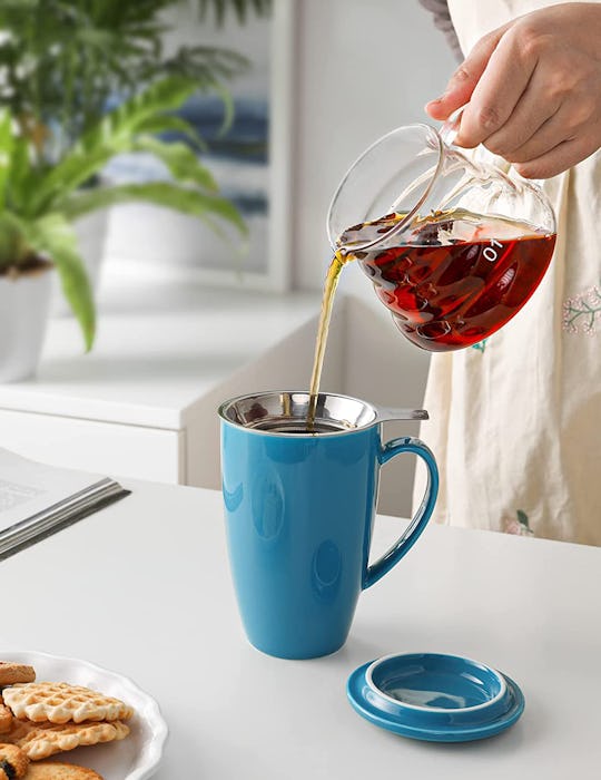 Sweese Porcelain Tea Mug with Infuser and Lid