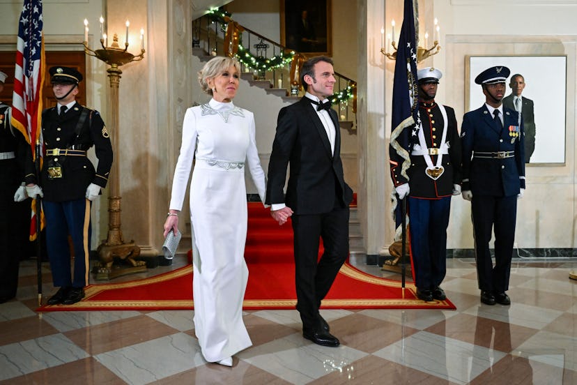 French President Emmanuel Macron and Brigitte Macron at Biden State Dinner 2022