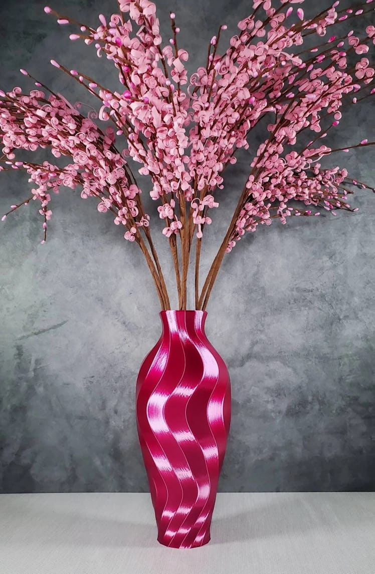 This Viva Magenta vase is Pantone 2023 home decor for the Color of The Year. 