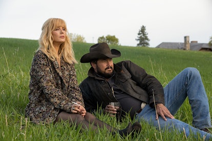 Kelly Reilly and Cole Hauser play Beth Dutton and love interest Rip in Paramount's Yellowstone. Phot...