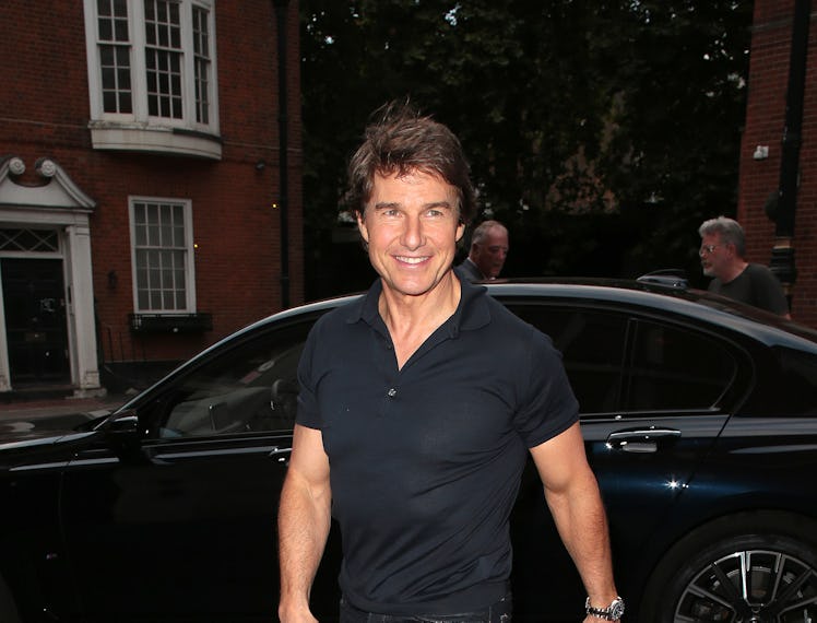Tom Cruise seen on a night out at The Twenty Two restaurant on July 25, 2022 in London, England.