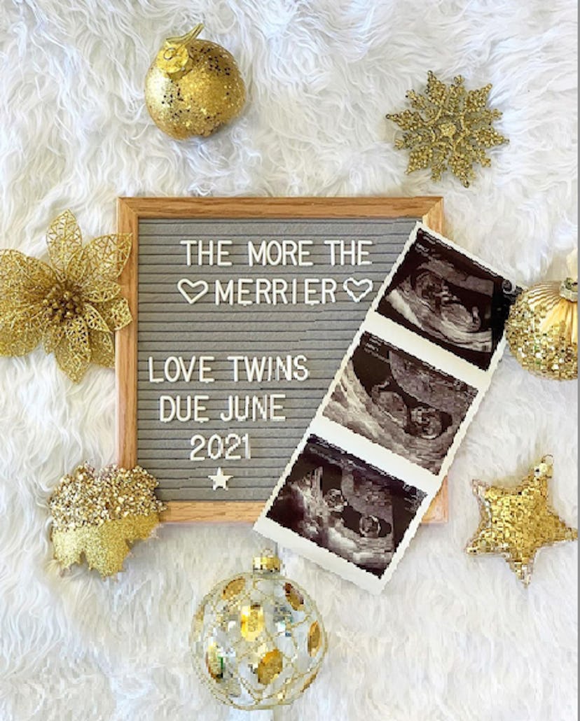 sonogram photo for Christmas baby announcement