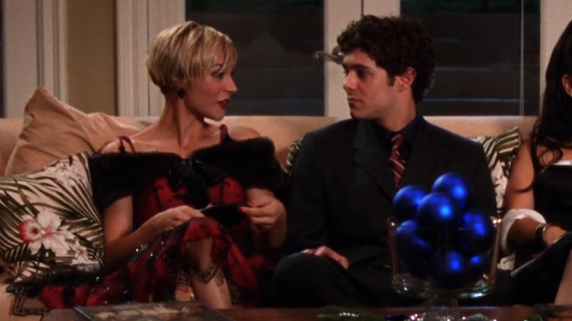 Anna (Samaire Armstrong) wears a fur shrug and tinsel in her hair on 'The O.C.' Season 1, Episode 13...