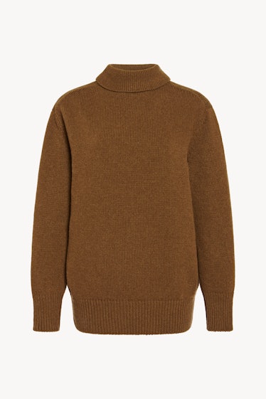 The Row brown cashmere turtleneck sweater