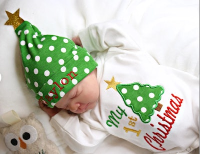 My First Christmas Outfit for Christmas baby announcement