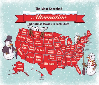 Map of Popular Unconventional Christmas Movies