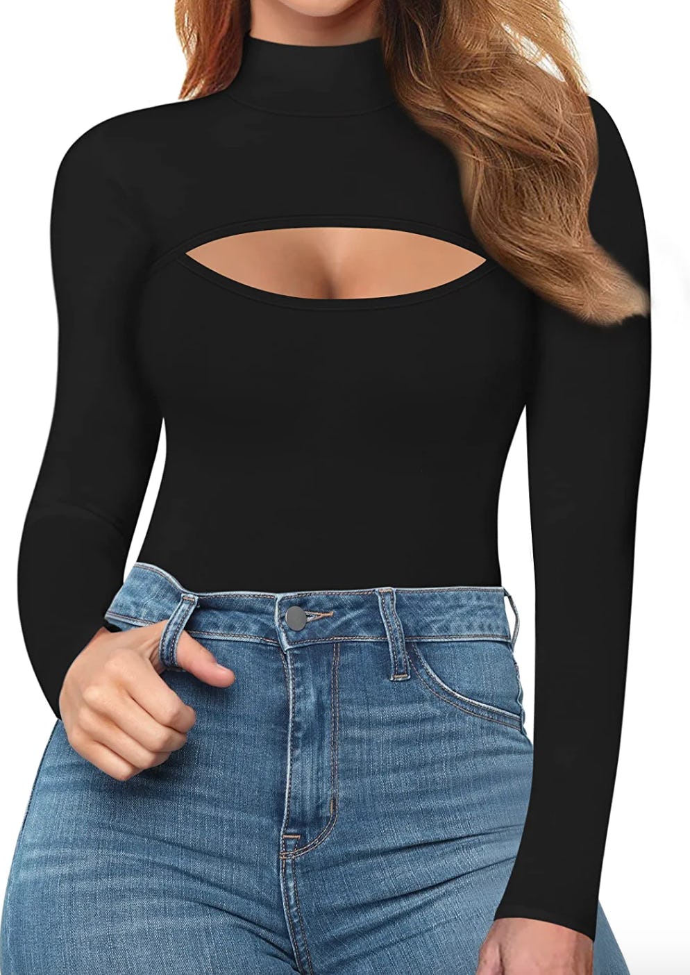 MANGOPOP Mock Neck Bodysuit
