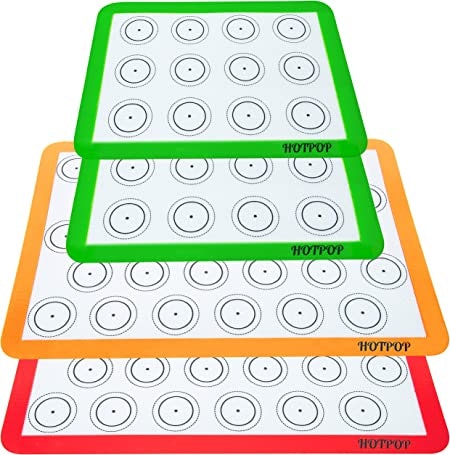 Silicone Baking Mat with Measurements - Set of 4 Non-Stick Half Cookie  Sheet Mats - Reusable Heat Resistant Baking Tray Pan Liners for Macarons  Bread Pastry - China Silicone Mat and Macarons