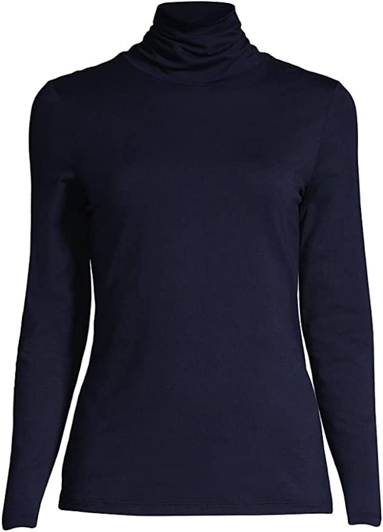 Lands' End Lightweight Fitted Long Sleeve Turtleneck