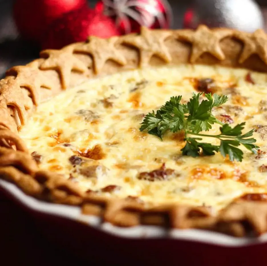 One of the best Christmas breakfast ideas is to make a Christmas quiche.