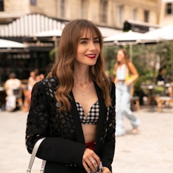 Lily Collins As Emily Cooper in Emily In Paris.