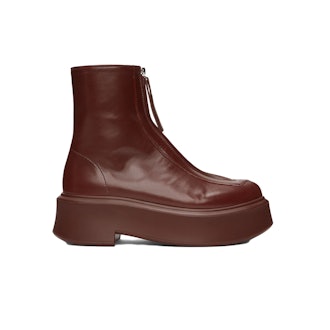 The Row Burgundy Zipped I Boots