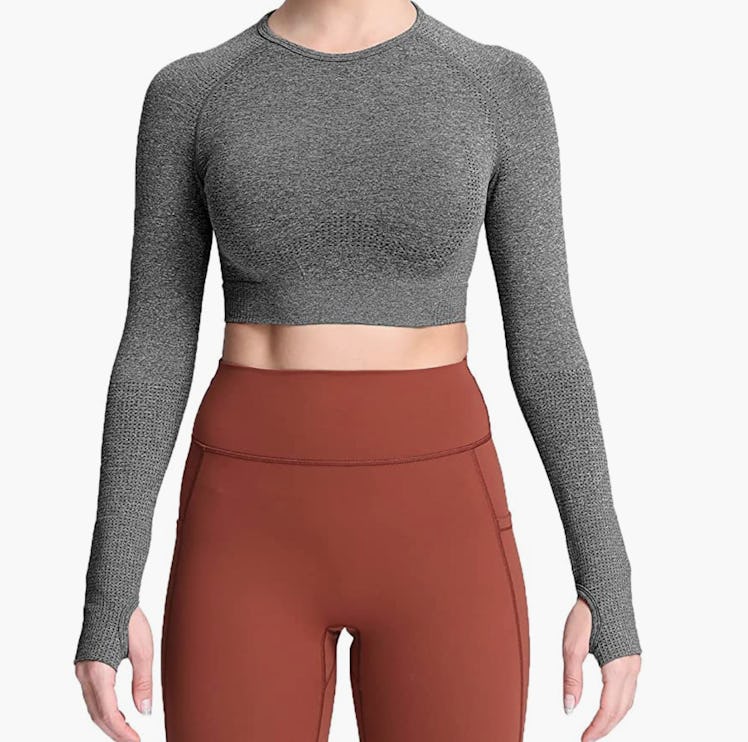 Aoxjox Long Sleeve Crop Tops