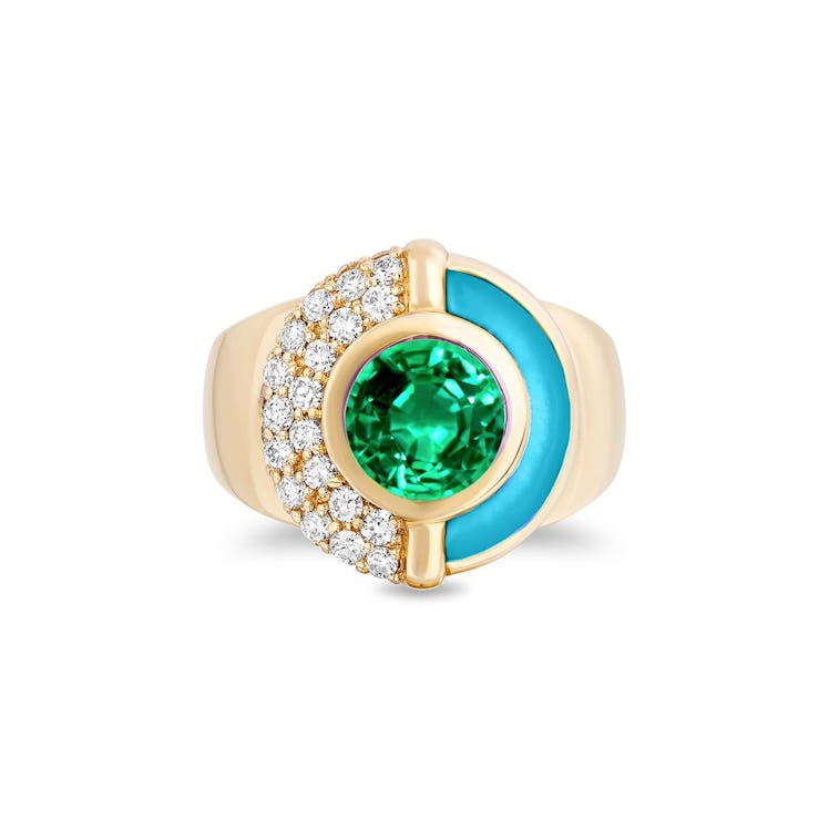 Sugar & Spice Ring In Emerald & Turquoise