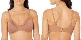 This bra for narrow shoulders has pretty mesh details.