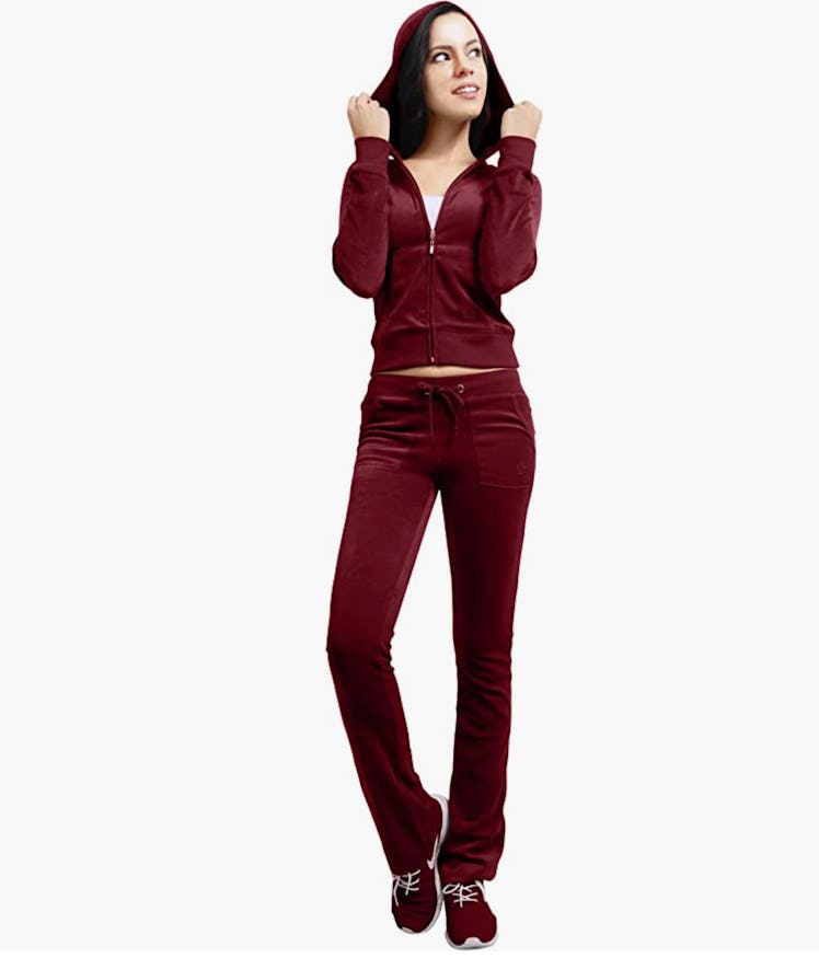 NE PEOPLE Velour Velvet Tracksuit Set – 2 Piece