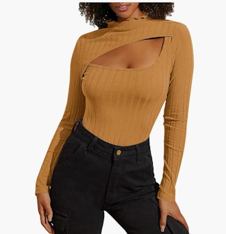 SheIn Cut Out Front Long Sleeve T-Shirt
