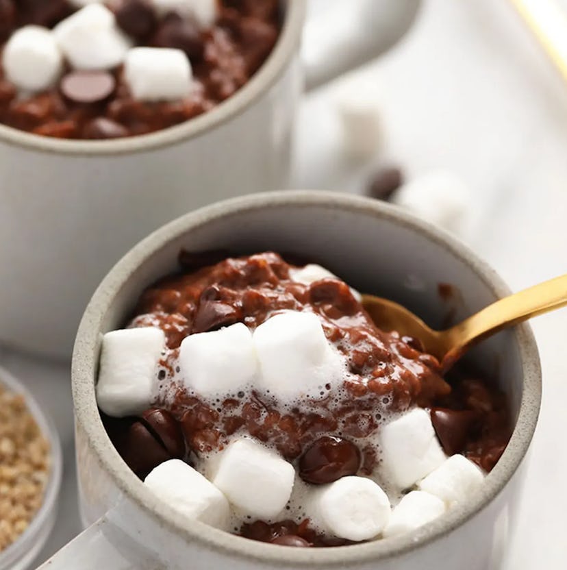 One of many delicious Christmas breakfast ideas is this recipe for hot cocoa steel cut oats.