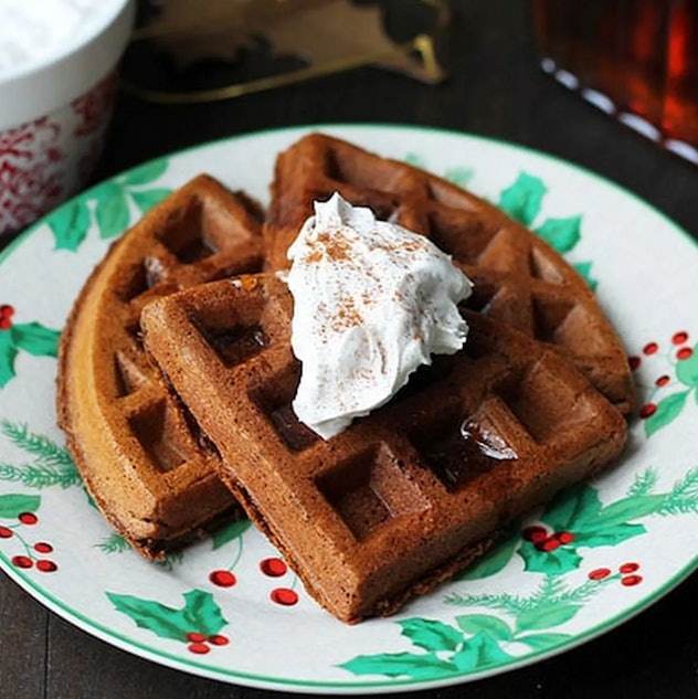 Gingerbread waffles are one of the best Christmas breakfast ideas.