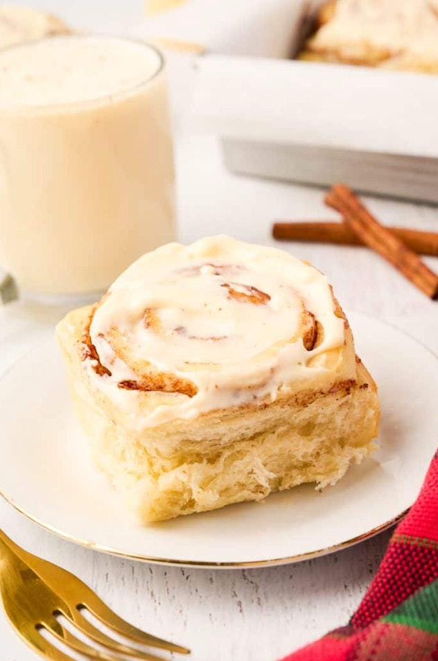 Eggnog cinnamon rolls are one of the best Christmas breakfast ideas to try.