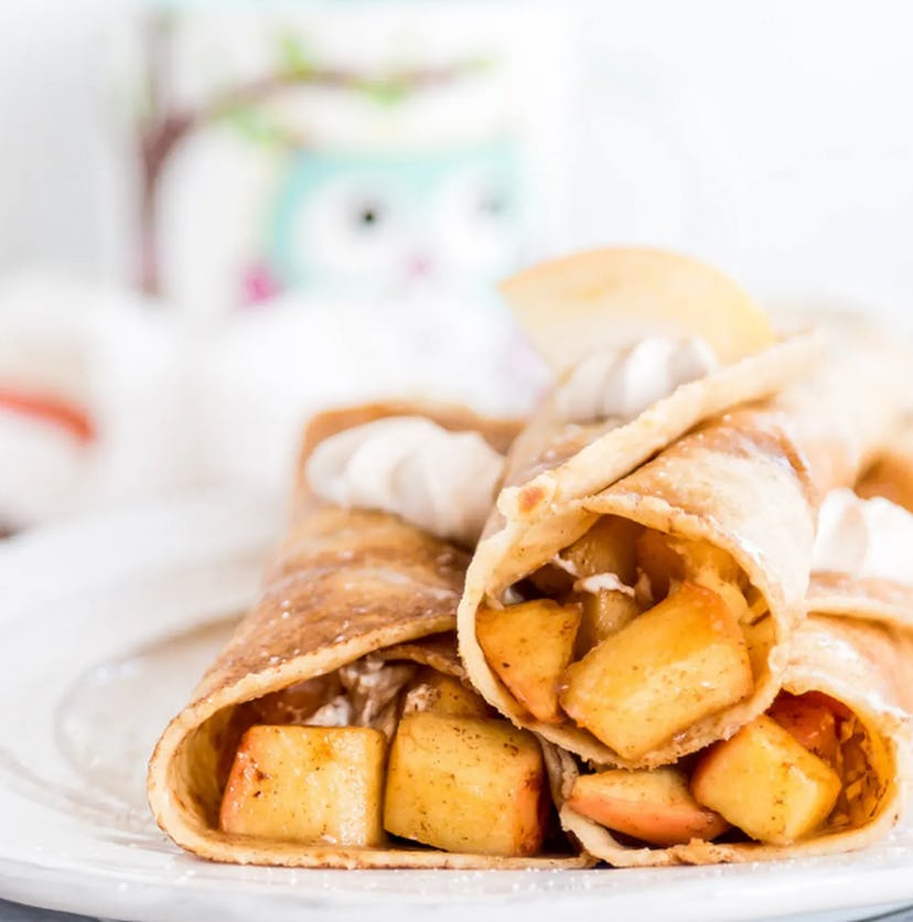 Apple cinnamon crepes are one of the best Christmas breakfast ideas.