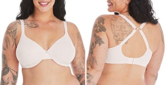 This T-shirt bra for narrow shoulders comes with a J-hook.