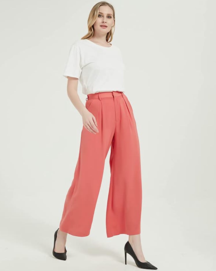 Tronjori High Waist Wide Leg Palazzo Pants