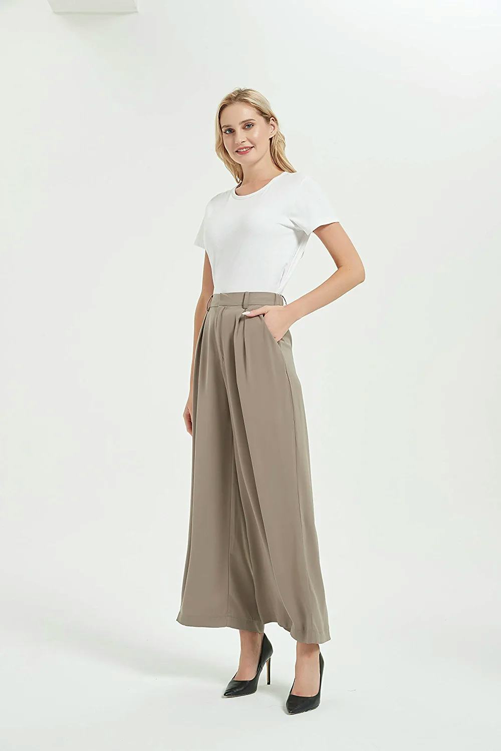 Tronjori Casual Wide Leg Palazzo Pants