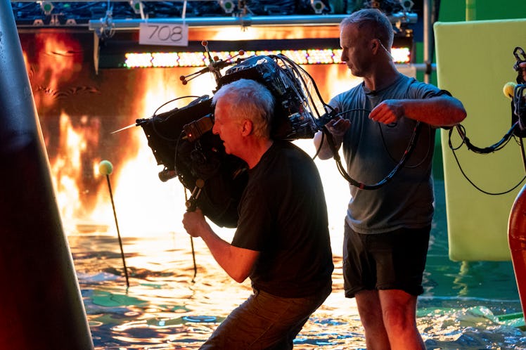 James Cameron behind the scenes of 'Avatar: The Way of Water.'