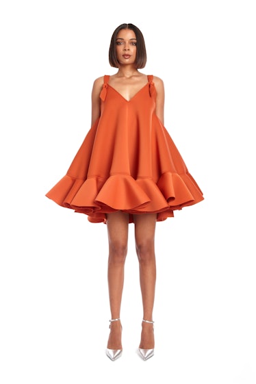 Muehleder orange mini dress