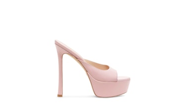 Stuart Weitzman baby pink high-heel slides
