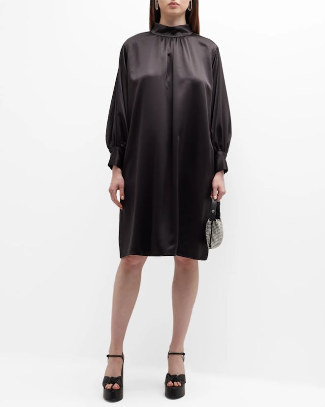 Whitney Morgan Plus Size Mock Neck Shirtdress