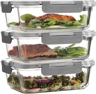 FineDine Glass Meal Prep Containers (3-Pack)