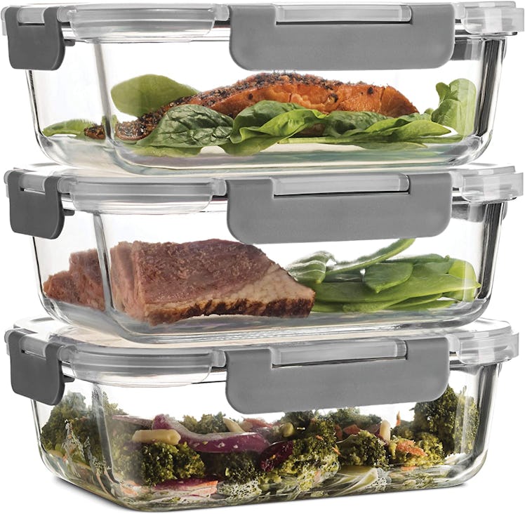 FineDine Glass Meal Prep Containers (3-Pack)