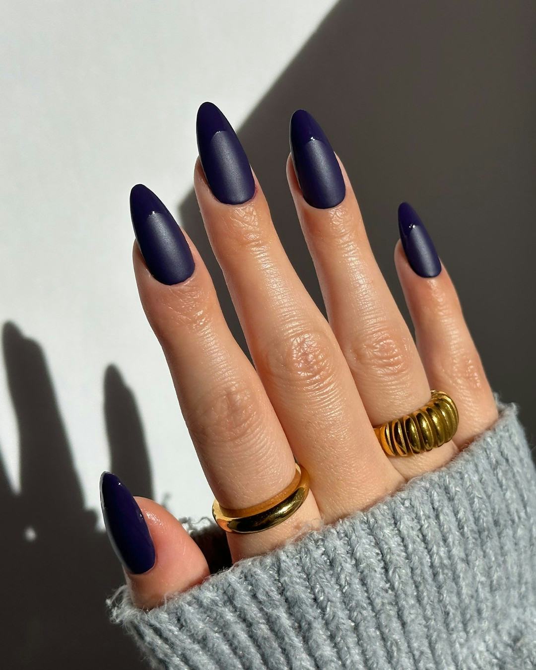Try matte nail art with shiny French tips for Capricorn season.