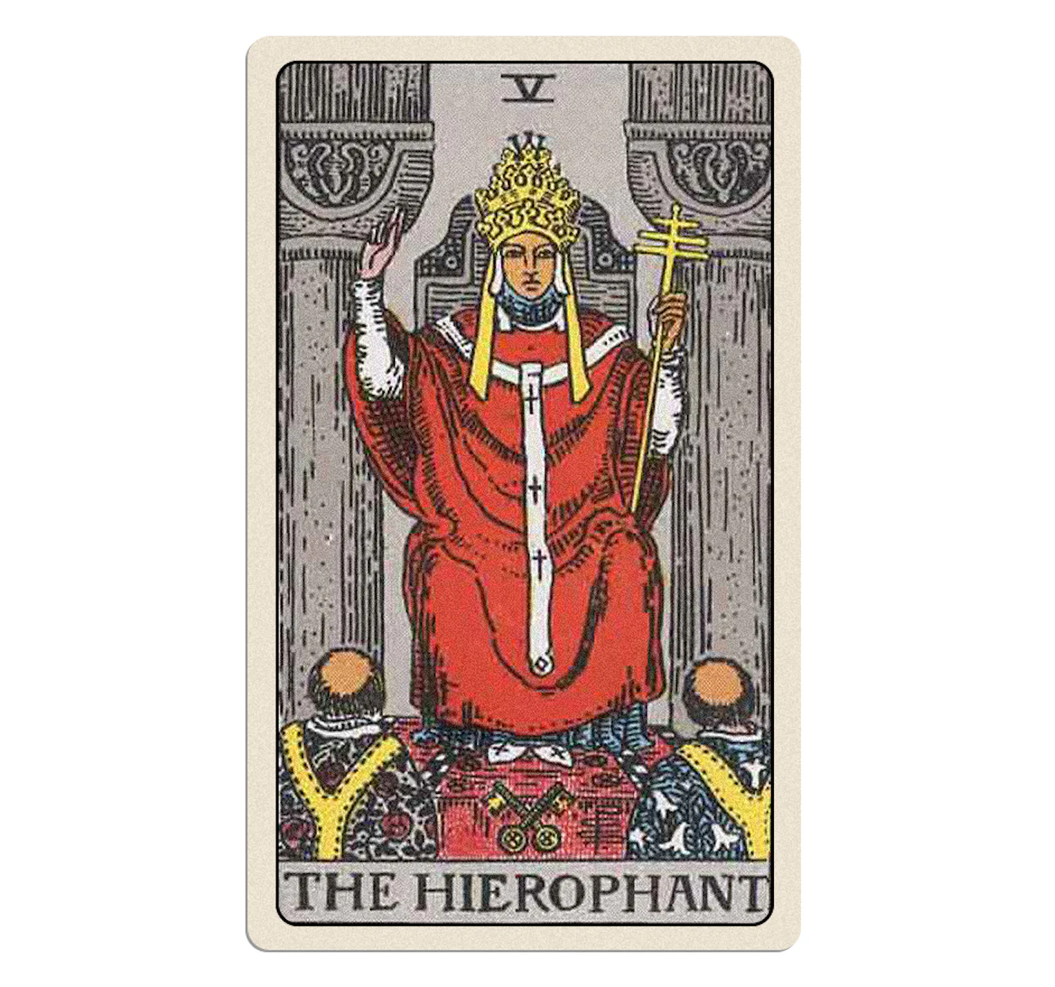 The Hierophant Tarot Card Reversed: A figure breaking free from traditional constraints, symbolizing rebellion against dogma.