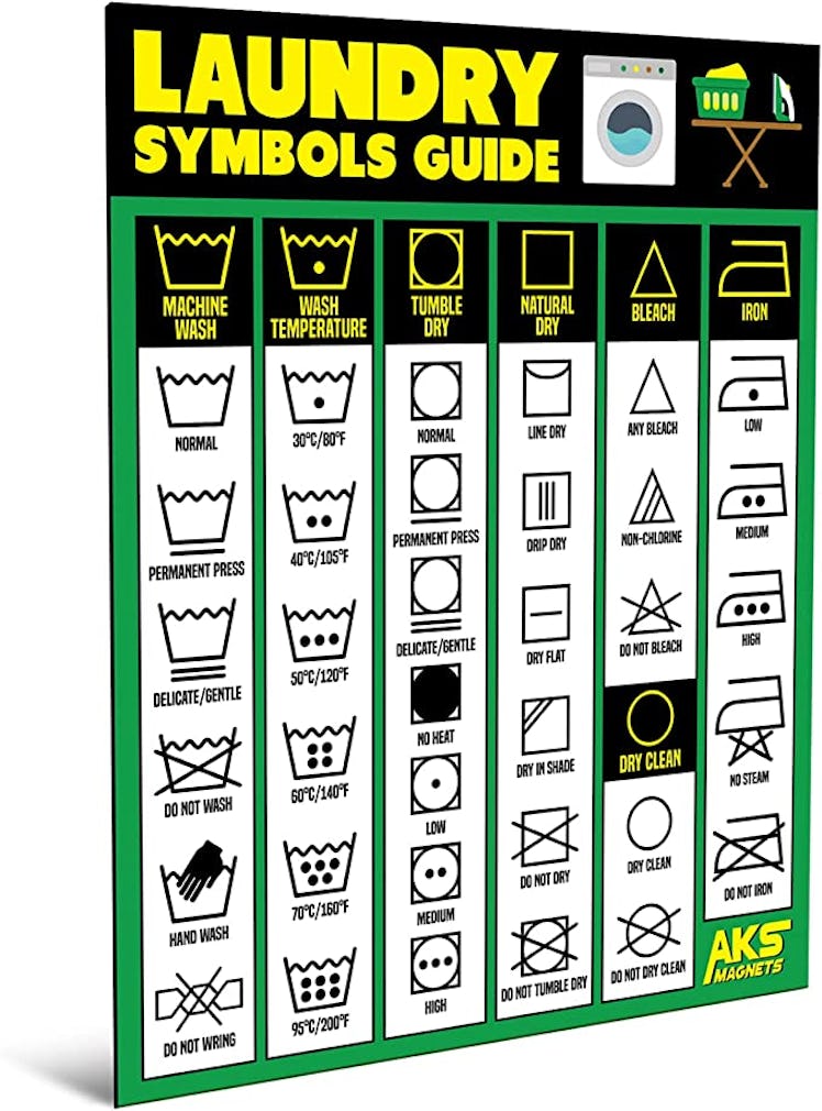 AKS Magnets Laundry Symbols Guide Magnet
