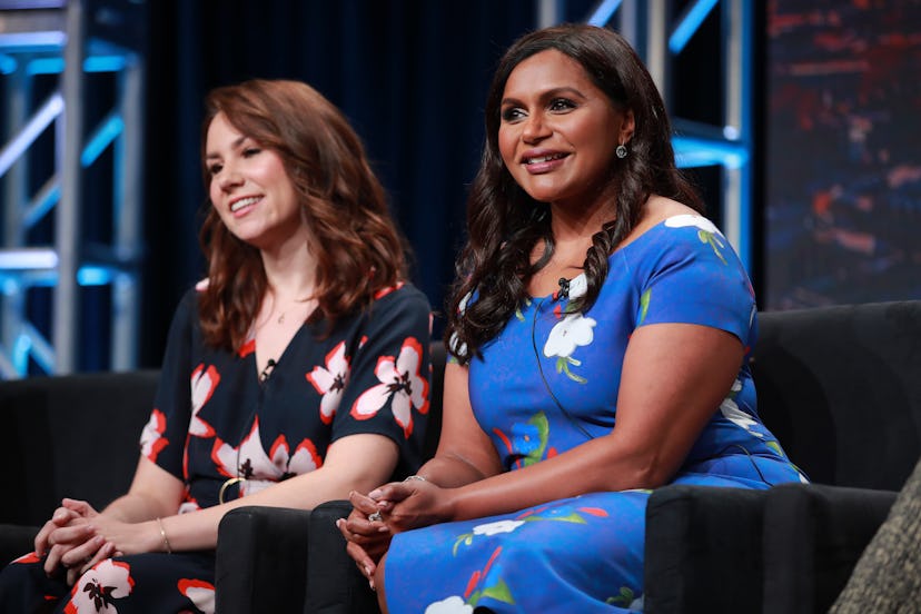 Comedy writers Tracey Wigfield and Mindy Kaling in 2019.