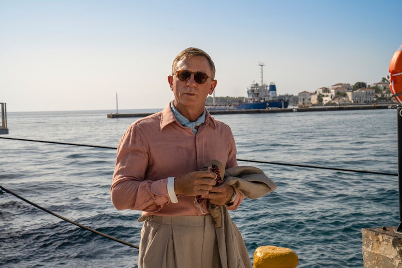 Daniel Craig as Detective Benoit Blanc in Glass Onion: A Knives Out Mystery.