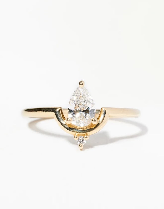 Small Nestled Pear Ring