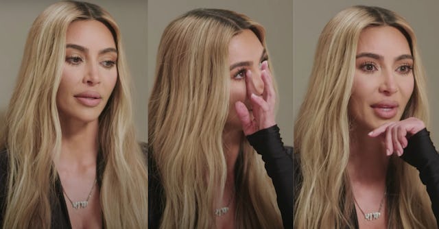 Kim Kardashian was brought to tears while reflecting on what it has been like to coparent with her e...