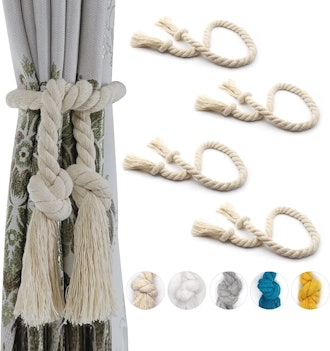 Yteseery Rope Curtain Tiebacks (4-Pack)