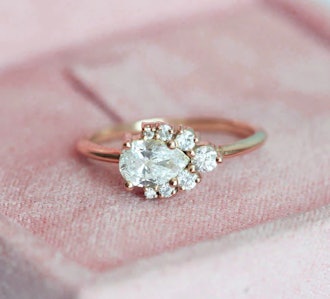 Pear Diamond Cluster Engagement Ring