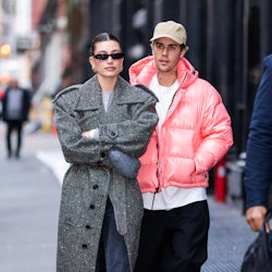 Hailey Bieber and Justin Bieber are seen in SoHo on Dec. 5, 2022