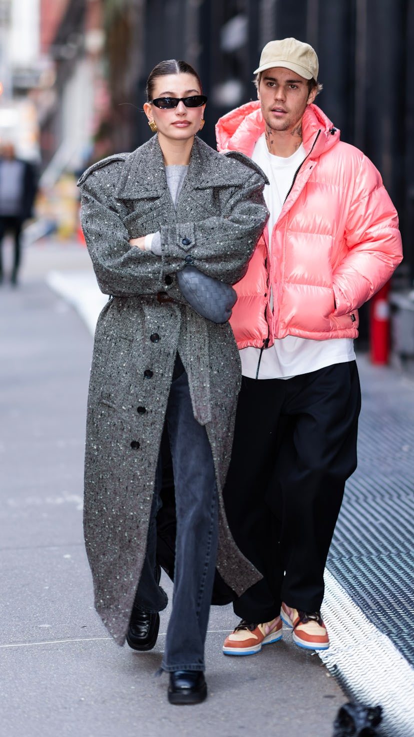Hailey Bieber and Justin Bieber are seen in SoHo on Dec. 5, 2022