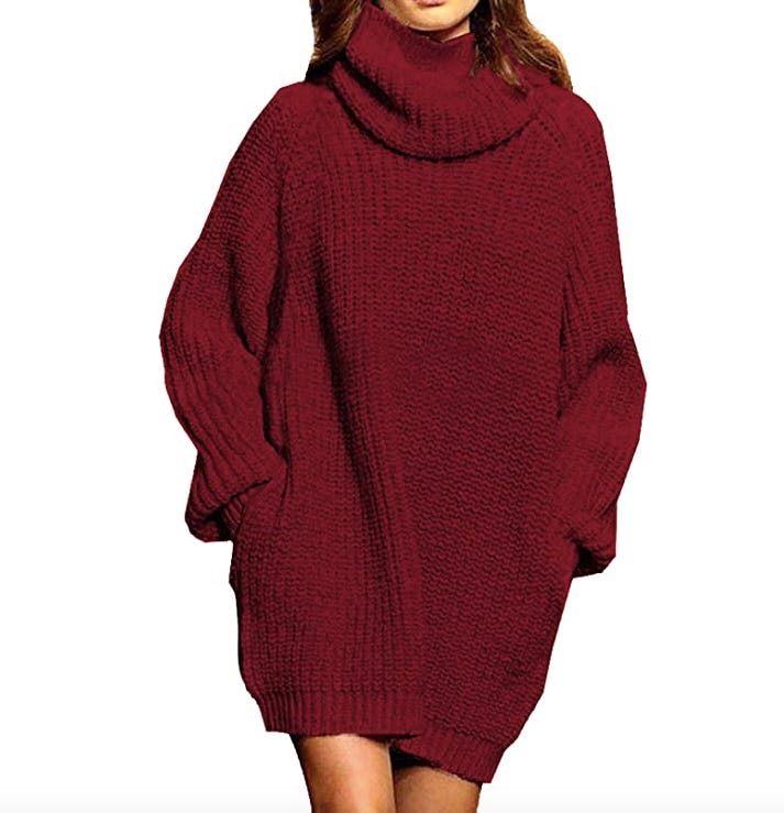 Pink Queen Turtleneck Sweater Dress