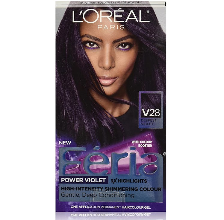 loreal paris feria multifaceted shimmer permanent hair color in v28 midnight violet is the best perm...