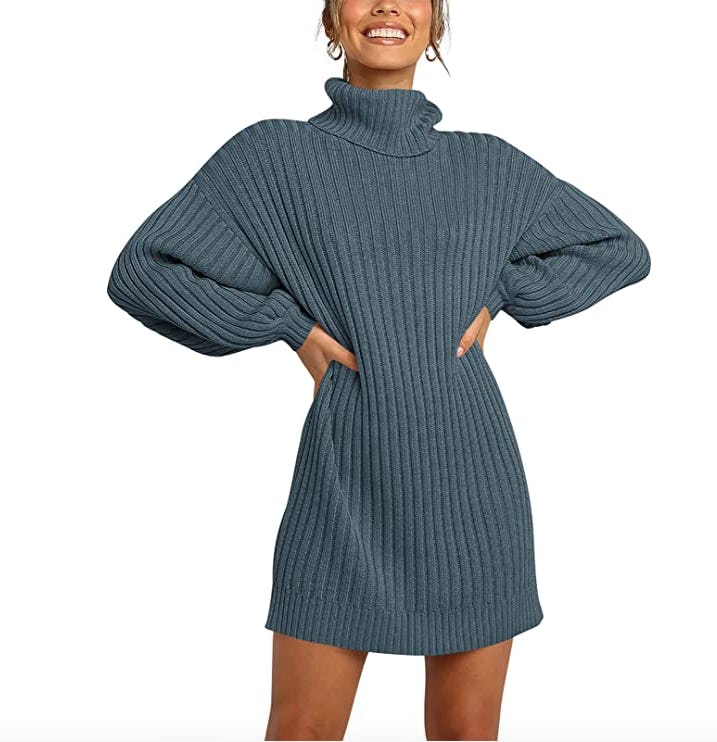 ANRABESS Turtleneck Sweater Dress
